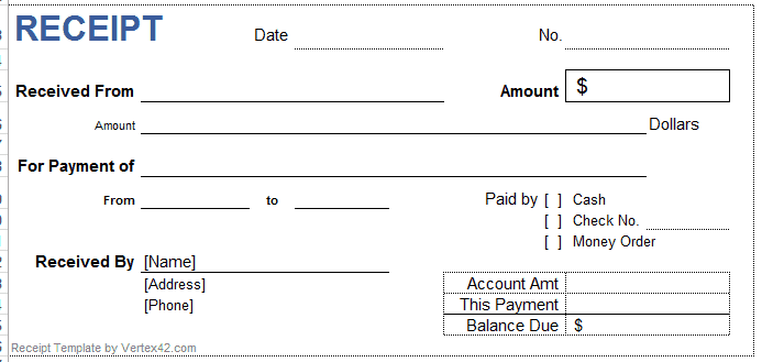 simple receipt template